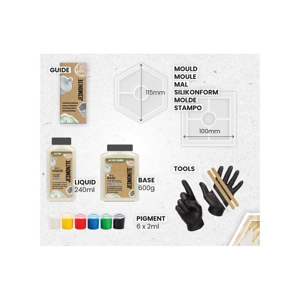 Jesmonite AC100 mini kit – coasters classic