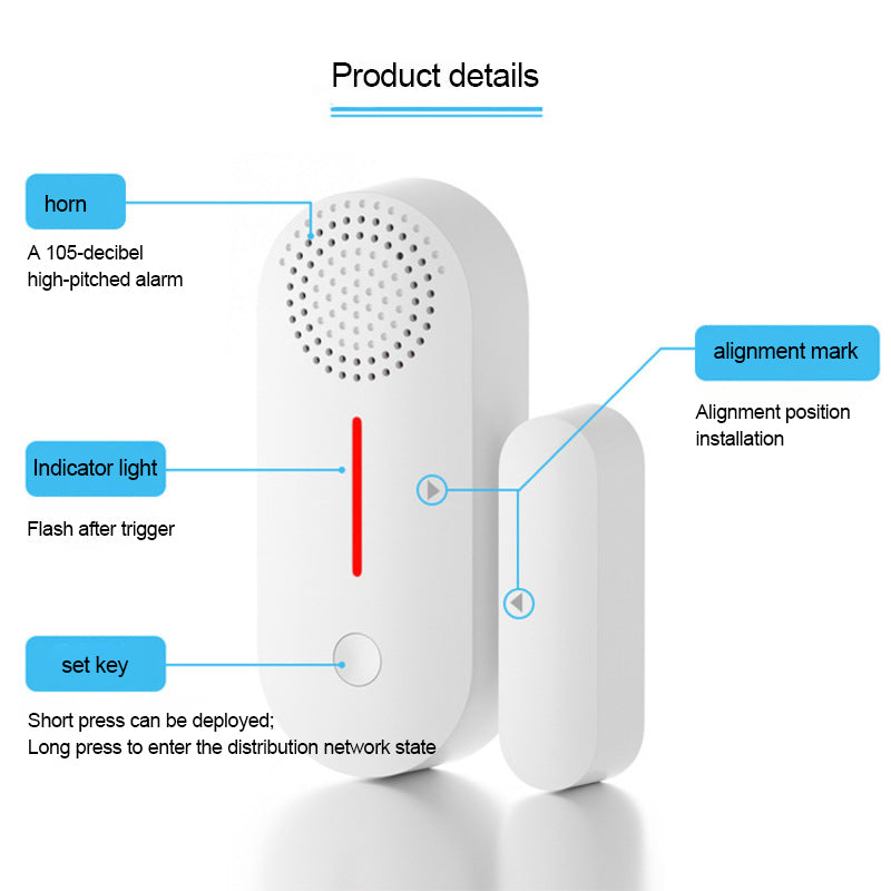 Tuya Smart WiFi Wireless Door/Window Alarm System