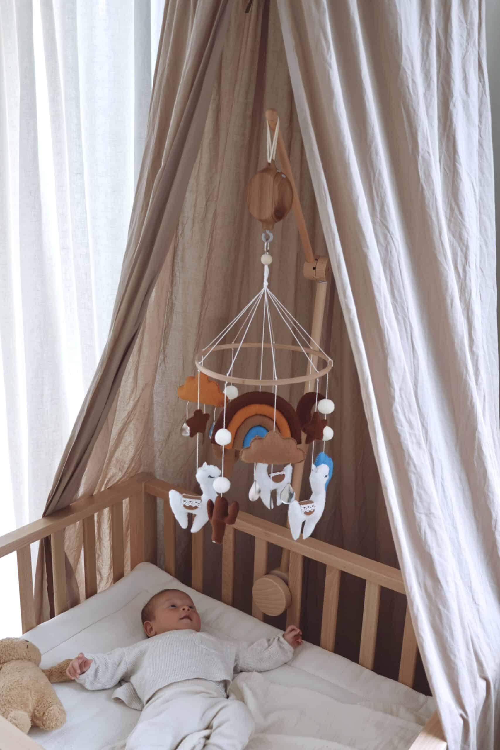 Handmade Lama baby mobile